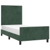 Cadre de lit sans matelas vert foncé 90x190 cm velours 