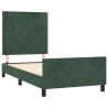 Cadre de lit sans matelas vert foncé 90x190 cm velours 