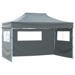 Tente pliable avec 4 parois latérales 3 x 4,5 m Anthracite 