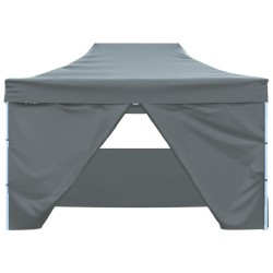 Tente pliable avec 4 parois latérales 3 x 4,5 m Anthracite 