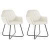 Chaises à manger lot de 2 Crème Velours 