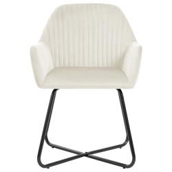 Chaises à manger lot de 2 Crème Velours 