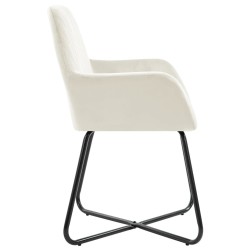 Chaises à manger lot de 2 Crème Velours 