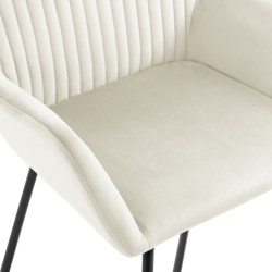 Chaises à manger lot de 2 Crème Velours 