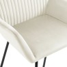 Chaises à manger lot de 2 Crème Velours 