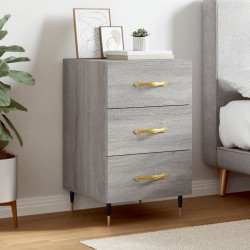 Table de chevet sonoma gris 40x40x66 cm bois d'ingénierie 
