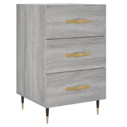 Table de chevet sonoma gris 40x40x66 cm bois d'ingénierie 
