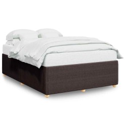 Cadre de lit sans matelas marron foncé 160x200 cm tissu 