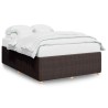 Cadre de lit sans matelas marron foncé 160x200 cm tissu 