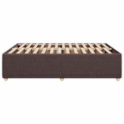 Cadre de lit sans matelas marron foncé 160x200 cm tissu 