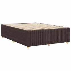 Cadre de lit sans matelas marron foncé 160x200 cm tissu 