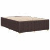 Cadre de lit sans matelas marron foncé 160x200 cm tissu 