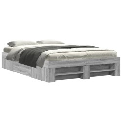 Cadre de lit sans matelas sonoma gris 135x190 cm 