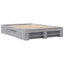 Cadre de lit sans matelas sonoma gris 135x190 cm 