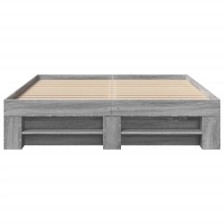 Cadre de lit sans matelas sonoma gris 135x190 cm 