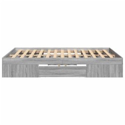 Cadre de lit sans matelas sonoma gris 135x190 cm 