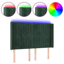 Tête de lit à LED Vert foncé 147x16x118/128 cm Velours 