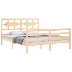 Cadre de lit sans matelas bois massif 