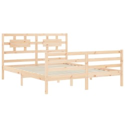 Cadre de lit sans matelas bois massif 