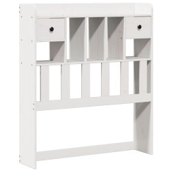 Lit bibliothèque sans matelas blanc 100x200 cm bois pin massif 