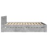 Cadre de lit et tête de lit sans matelas gris béton 135x190 cm 