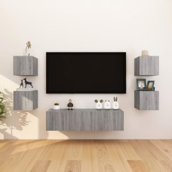 Meubles TV muraux 8 pcs Sonoma gris 30,5x30x30 cm 