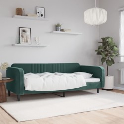 Lit de repos sans matelas vert foncé 100x200 cm velours 