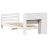 Cadre de lit sans matelas blanc 75x190 cm bois de pin massif 
