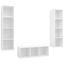 Ensemble de meuble TV 3 pcs Blanc Bois d'ingénierie 