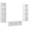Ensemble de meuble TV 3 pcs Blanc Bois d'ingénierie 