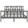 Cadre de lit sans matelas gris bois de pin massif 