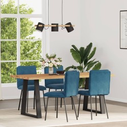 Chaises à manger lot de 4 Bleu Velours 