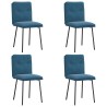 Chaises à manger lot de 4 Bleu Velours 
