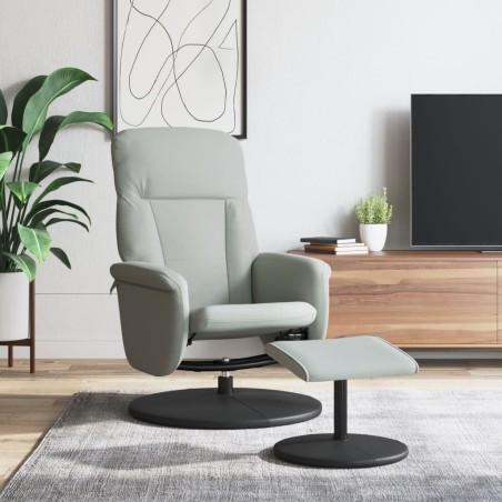Fauteuil inclinable avec repose-pied gris clair velours 