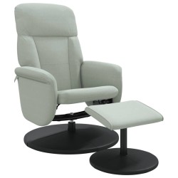 Fauteuil inclinable avec repose-pied gris clair velours 