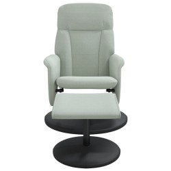 Fauteuil inclinable avec repose-pied gris clair velours 