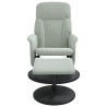 Fauteuil inclinable avec repose-pied gris clair velours 