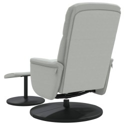Fauteuil inclinable avec repose-pied gris clair velours 