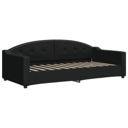 Lit de repos sans matelas noir 90x200 cm tissu 