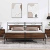 Cadre de lit en métal sans matelas chêne marron 193x203 cm 