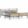 Cadre de lit en métal sans matelas chêne sonoma 193x203 cm 