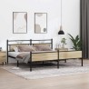 Cadre de lit en métal sans matelas chêne sonoma 193x203 cm 