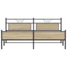 Cadre de lit en métal sans matelas chêne sonoma 193x203 cm 
