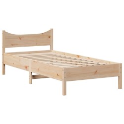 Cadre de lit sans matelas 75x190 cm bois de pin massif 