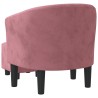 Fauteuil avec repose-pied rose velours 