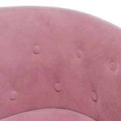 Fauteuil avec repose-pied rose velours 