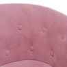 Fauteuil avec repose-pied rose velours 