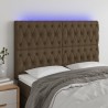 Tête de lit à LED Marron foncé 160x7x118/128 cm Tissu 