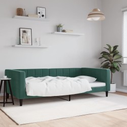 Lit de repos sans matelas vert foncé 100x200 cm velours 