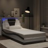 Cadre de lit avec LED sans matelas blanc et noir 100x200 cm 